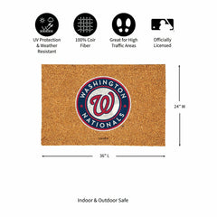 Washington Nationals Large Full Color Coir Mat, 36"x24" - MLB