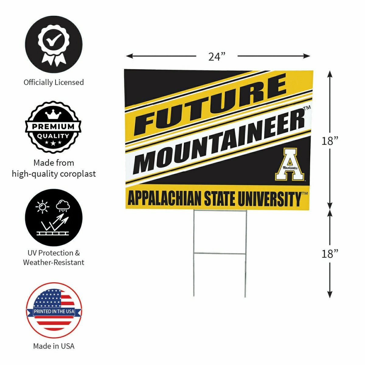 Appalachian State University Coroplast Yard Sign, Future Student - Collegiate Home