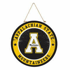 Appalachian State University Round Door Décor with Hanging Rope, 18x18 - Collegiate Home