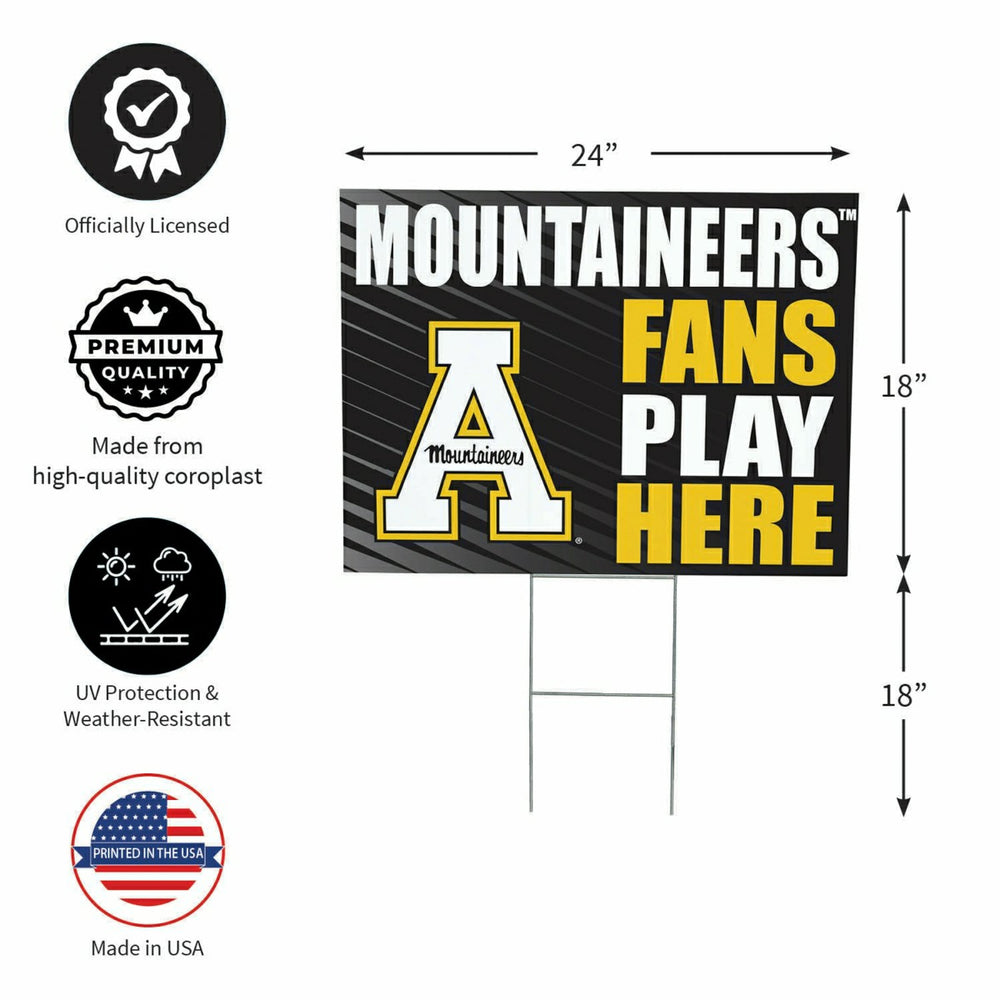Appalachian State University Coroplast Yard Sign "Fans Play Here" - Collegiate Home