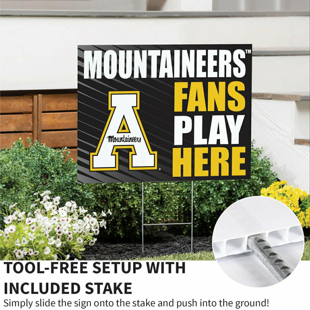 Appalachian State University Coroplast Yard Sign "Fans Play Here" - Collegiate Home