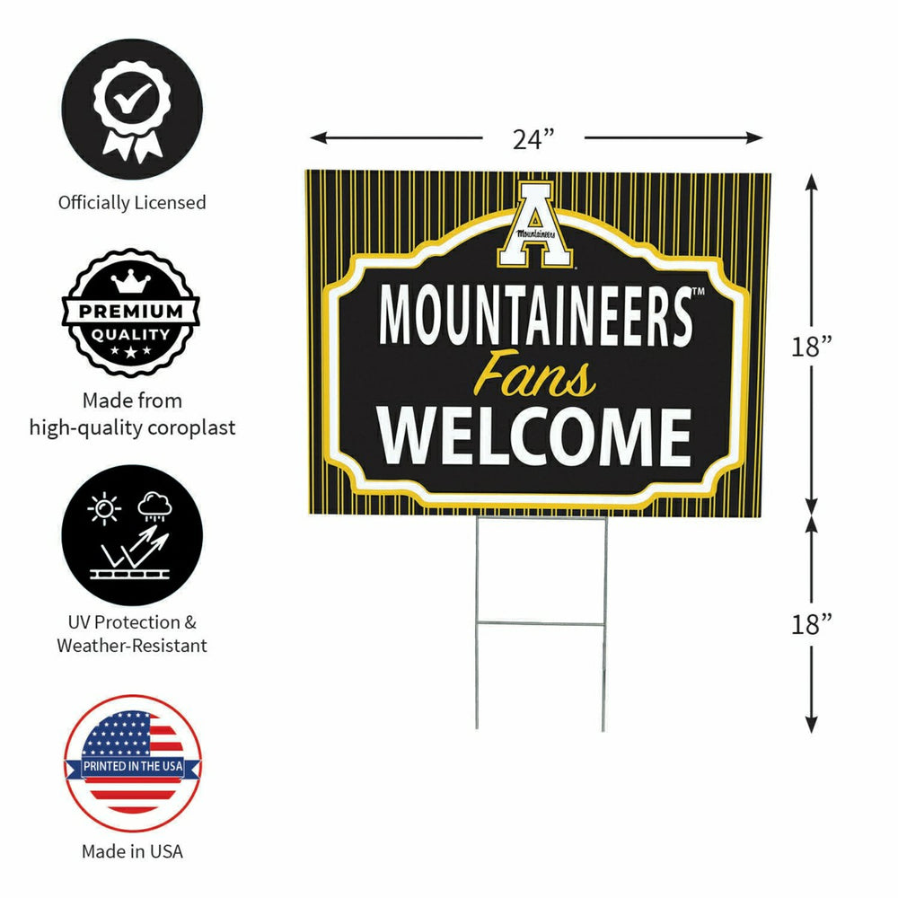 Appalachian State University Coroplast Yard Sign, "Fans Welcome" - Collegiate Home