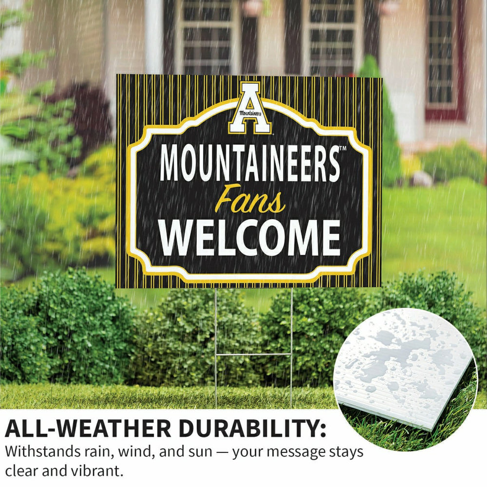 Appalachian State University Coroplast Yard Sign, "Fans Welcome" - Collegiate Home