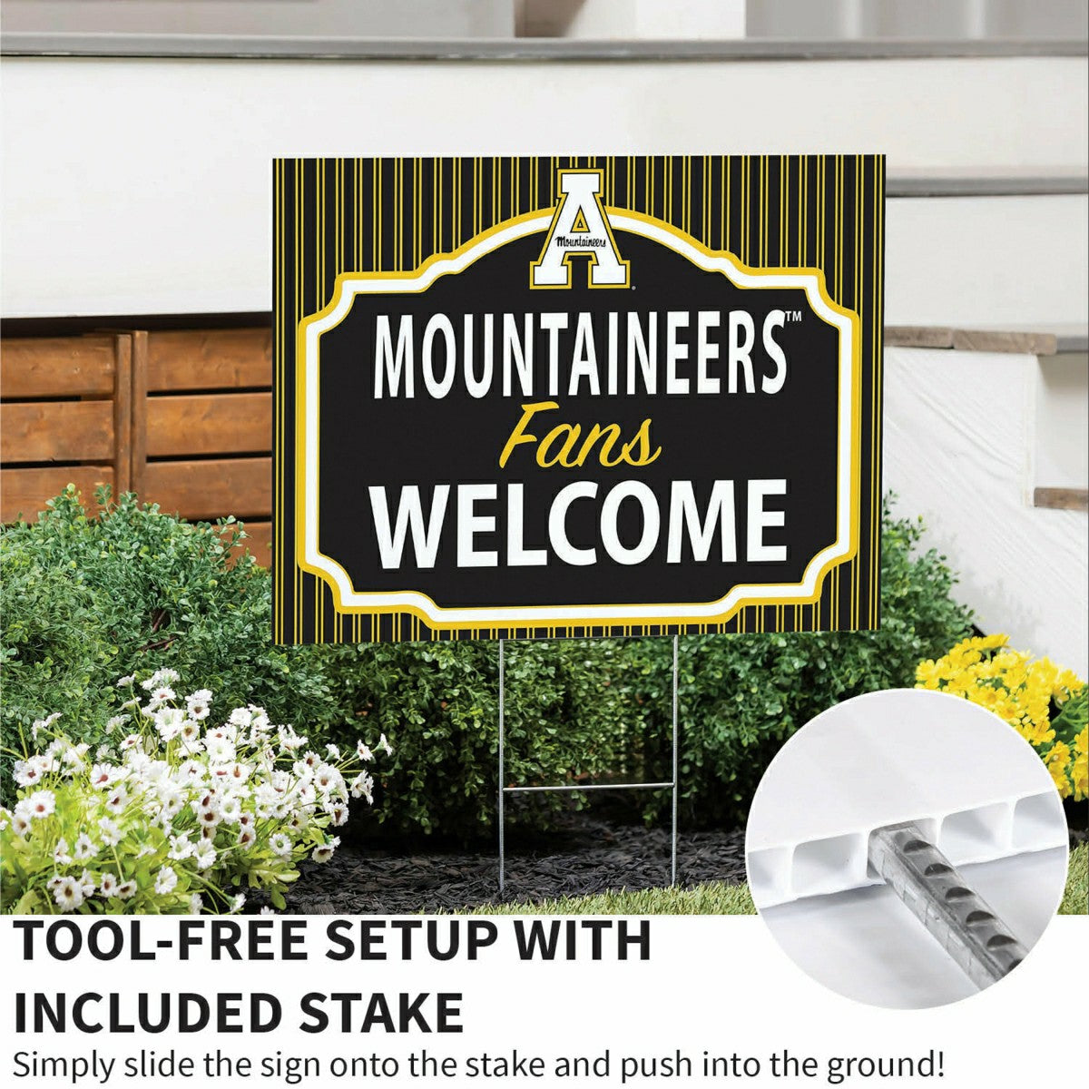 Appalachian State University Coroplast Yard Sign, "Fans Welcome" - Collegiate Home
