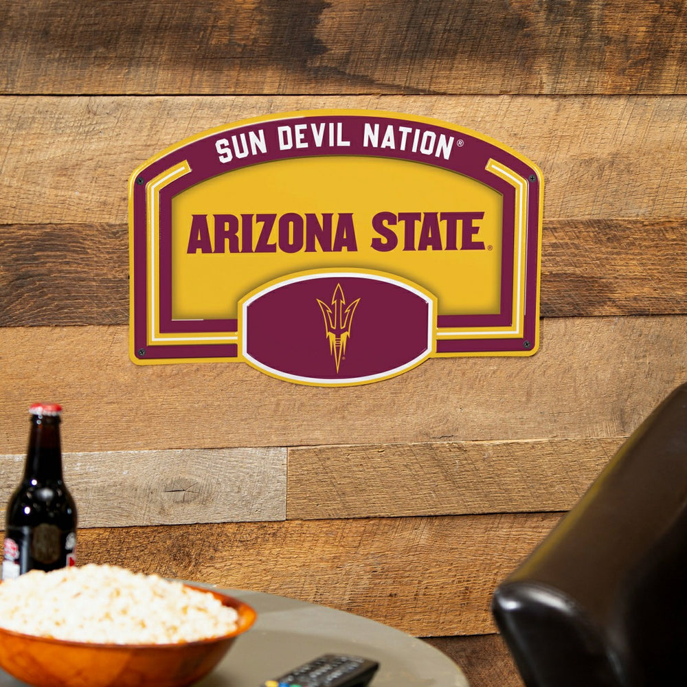 Arizona State University USA Embossed Steel Wall Sign, 11" x 17" - Collegiate Home
