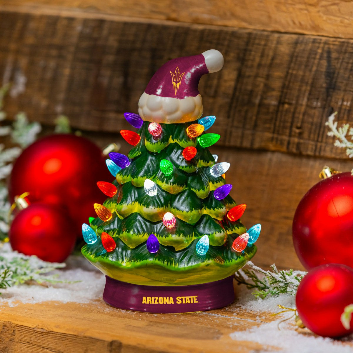Arizona State University 8" LED Ceramic Christmas Tree - Collegiate Home