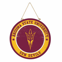 Arizona State University Round Door Décor with Hanging Rope, 18x18 - Collegiate Home
