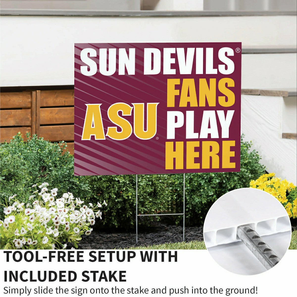 Arizona State University Coroplast Yard Sign "Fans Play Here" - Collegiate Home