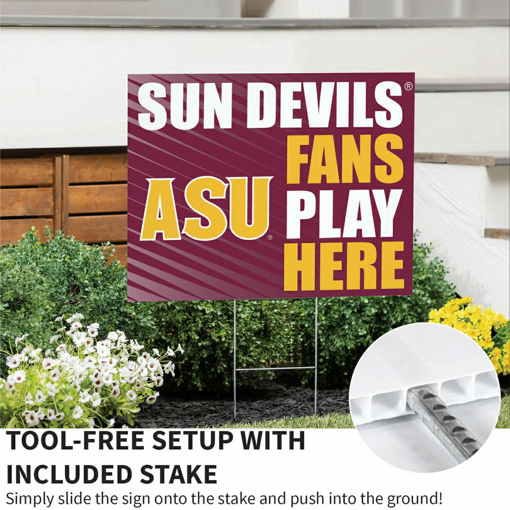 Arizona State University Coroplast Yard Sign "Fans Play Here" - Collegiate Home