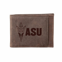Front Pocket Wallet w/ RFID Blocking, Arizona State University, Brown - Collegiate Home