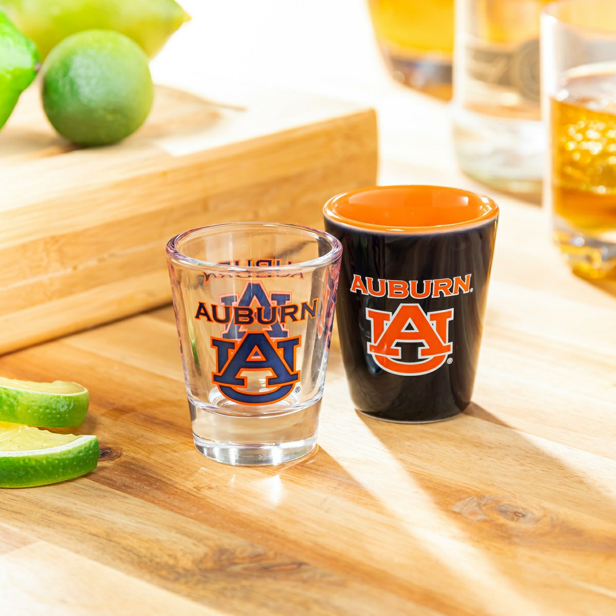 Auburn University 4-Piece Ceramic and Glass 2oz. Shot Glass Set - Collegiate Home
