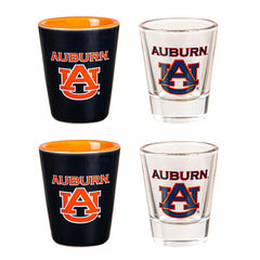 Auburn University 4-Piece Ceramic and Glass 2oz. Shot Glass Set - Collegiate Home