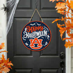 Auburn University Halloween Round Door Décor with Hanging Rope, 18x18 - Collegiate Home