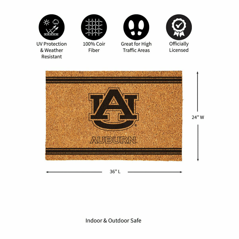 Auburn University Large One Color Coir Mat, 36"x24" - Collegiate