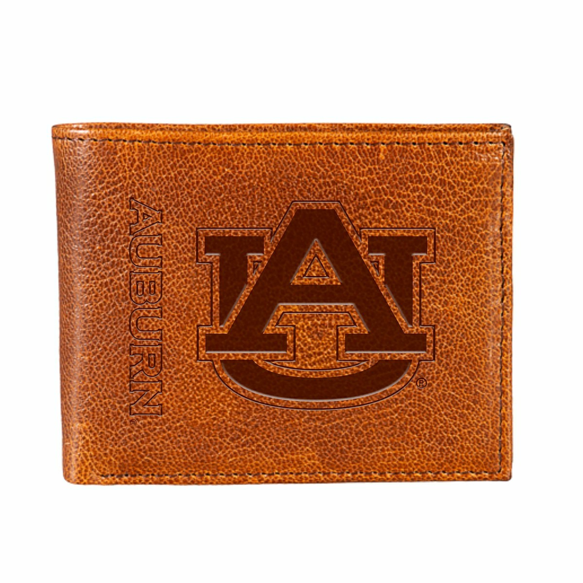 Auburn University, Embossed 100% Genuine Tumbled Leather Passcase Bi-F - Collegiate Home