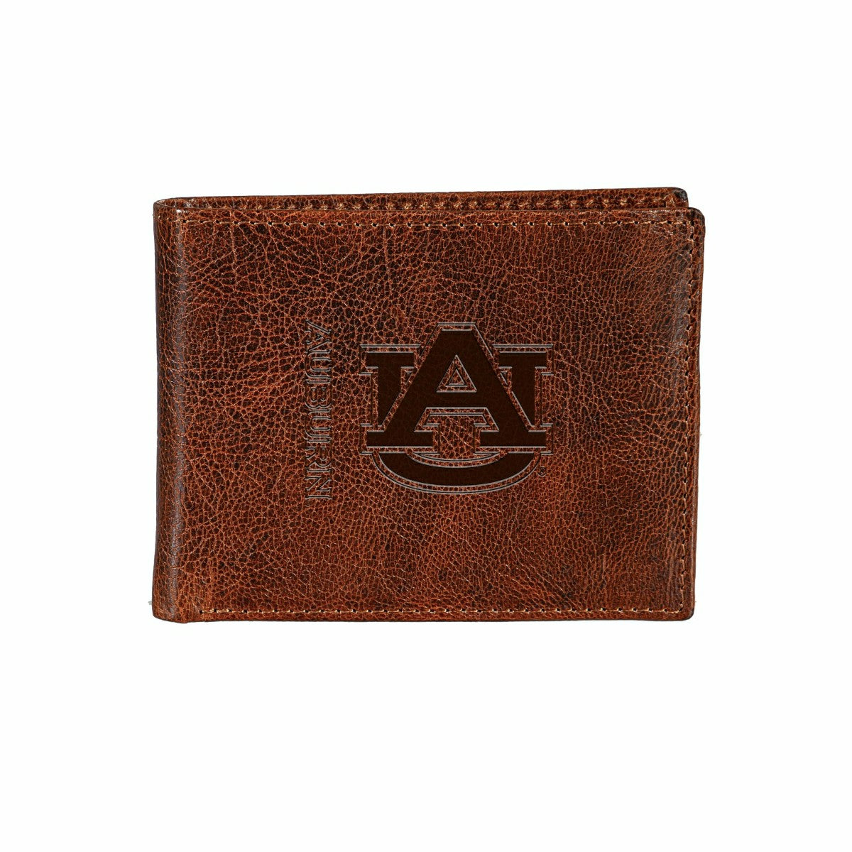 Auburn University, Embossed 100% Genuine Tumbled Leather Passcase Bi-F - Collegiate Home