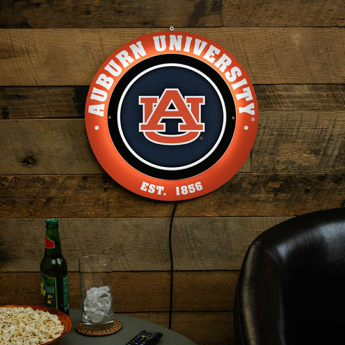 Auburn University, Metal Lite, Round - Collegiate