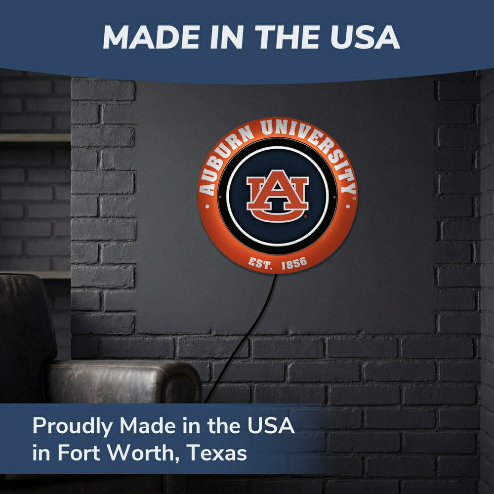 Auburn University, Metal Lite, Round - Collegiate