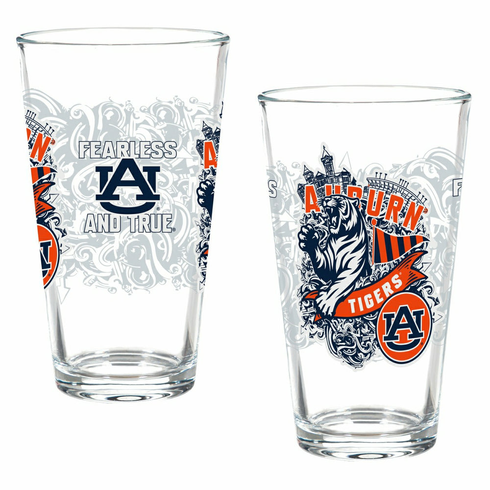 Auburn University 16oz Glass pint, Set of 2 - Collegiate Home