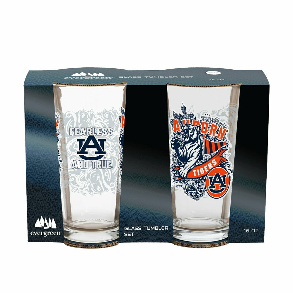 Auburn University 16oz Glass pint, Set of 2 - Collegiate Home
