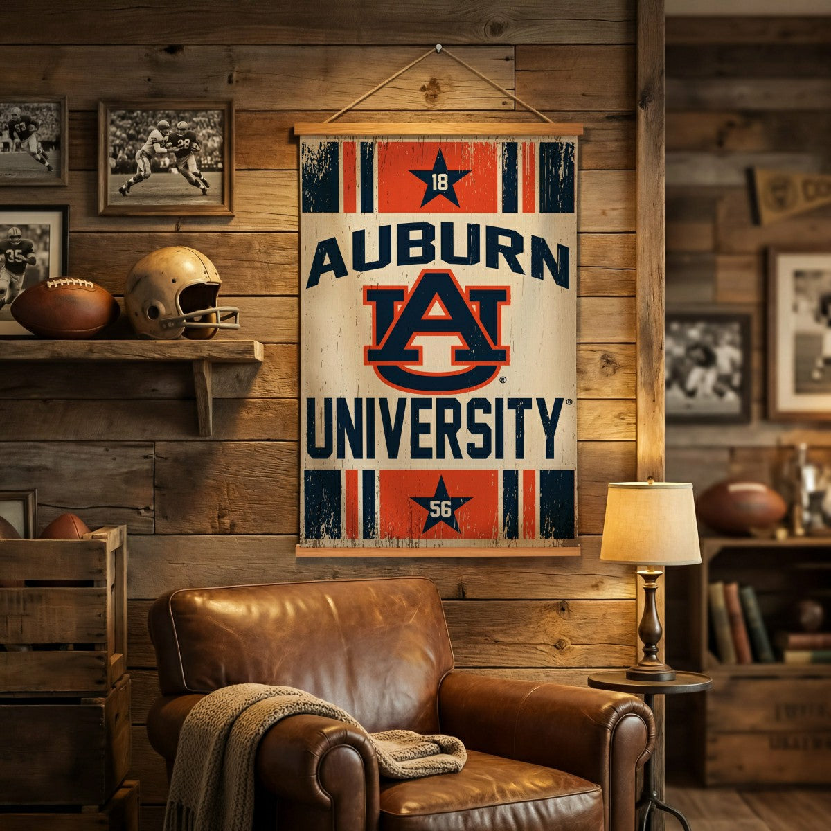 Auburn University, Canvas Wall Tapestry, Medium, 36x24 - Collegiate Home