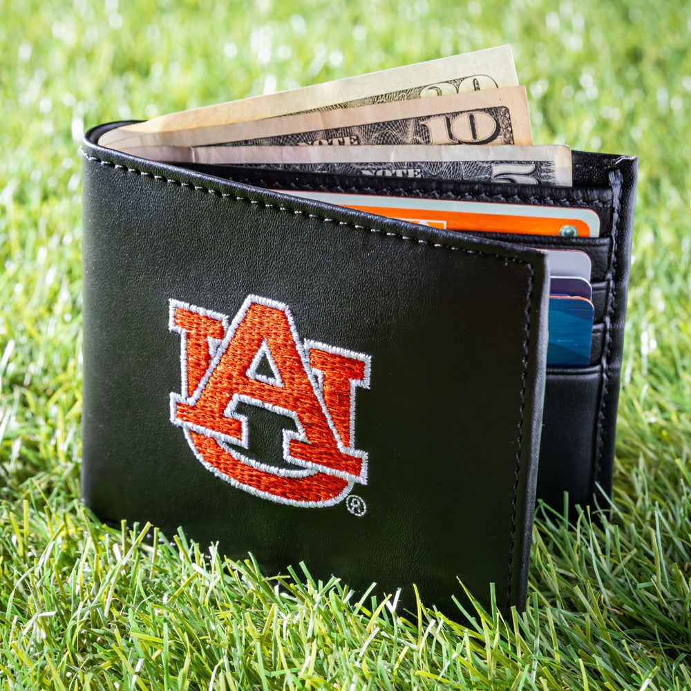 Auburn University Black Bi-Fold Embroidered Wallet w/ RFID Blocking - Collegiate Home