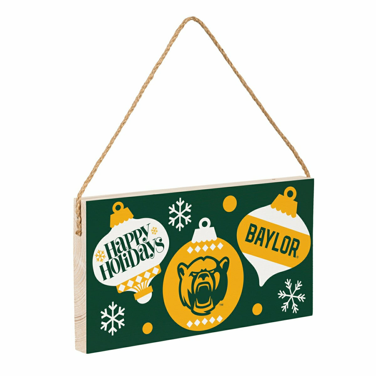 Baylor University Holiday Wood Wall Sign, 6x11 - Collegiate Home