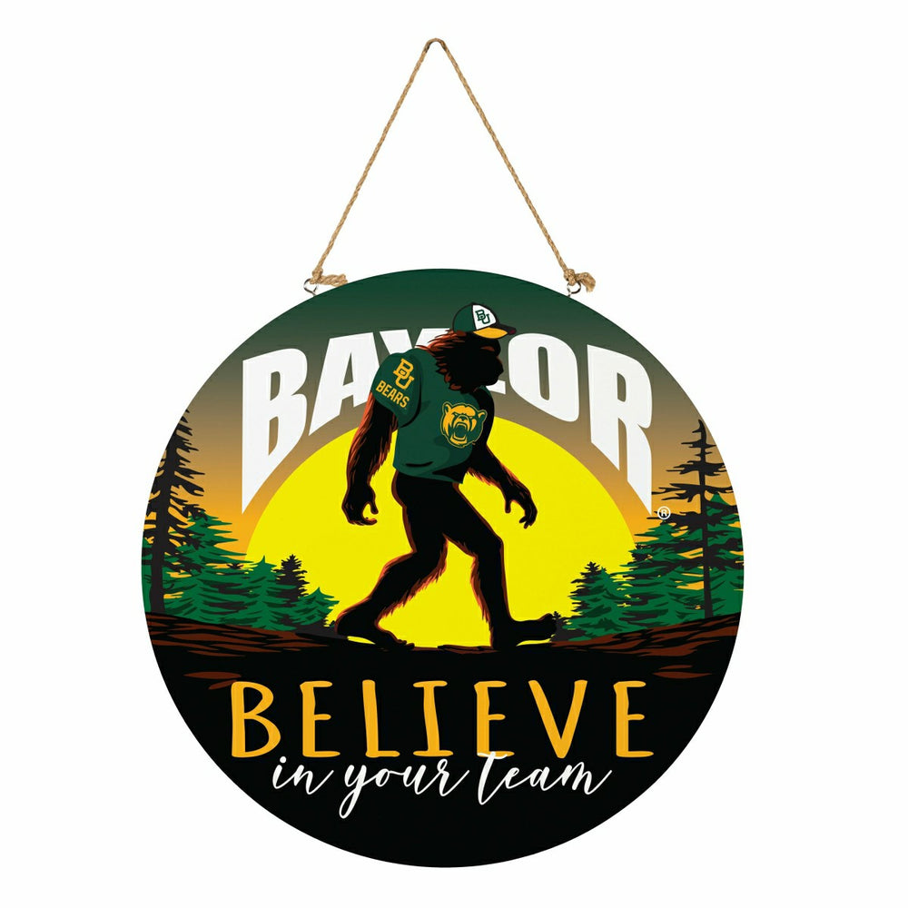 Baylor University Bigfoot Round Door Décor with Hanging Rope, 18x18 - Collegiate Home