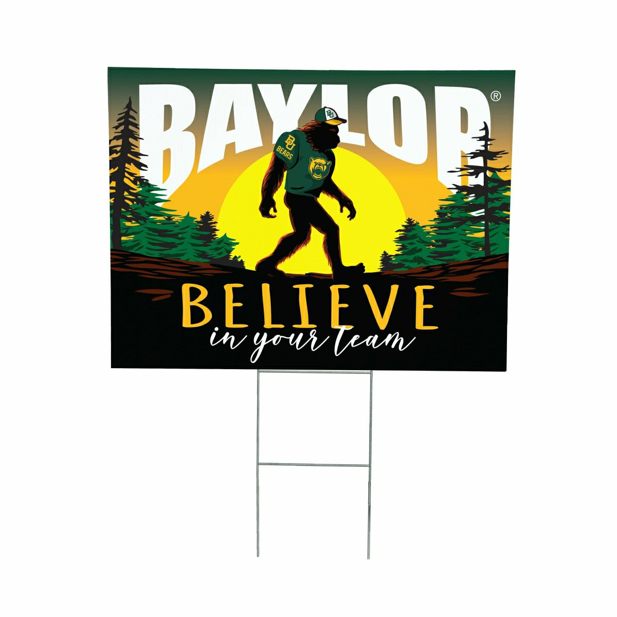 Baylor University Yard Sign, Bigfoot - Collegiate Home