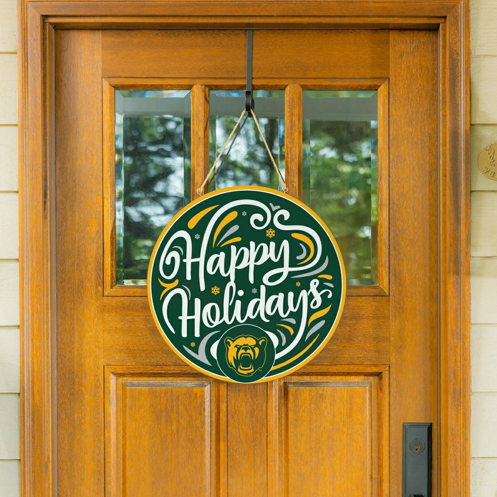 Baylor University Holiday Round Door Décor with Hanging Rope, 18x18 - Collegiate Home