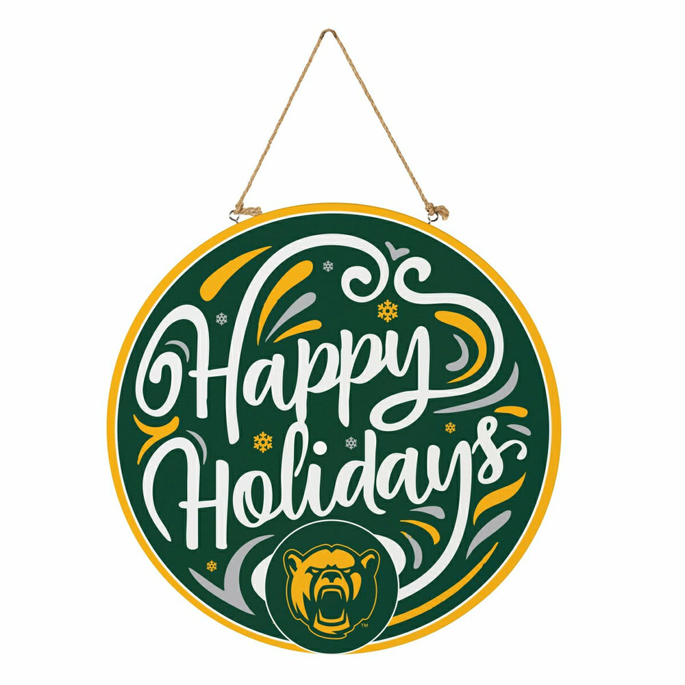 Baylor University Holiday Round Door Décor with Hanging Rope, 18x18 - Collegiate Home