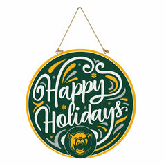 Baylor University Holiday Round Door Décor with Hanging Rope, 18x18 - Collegiate Home