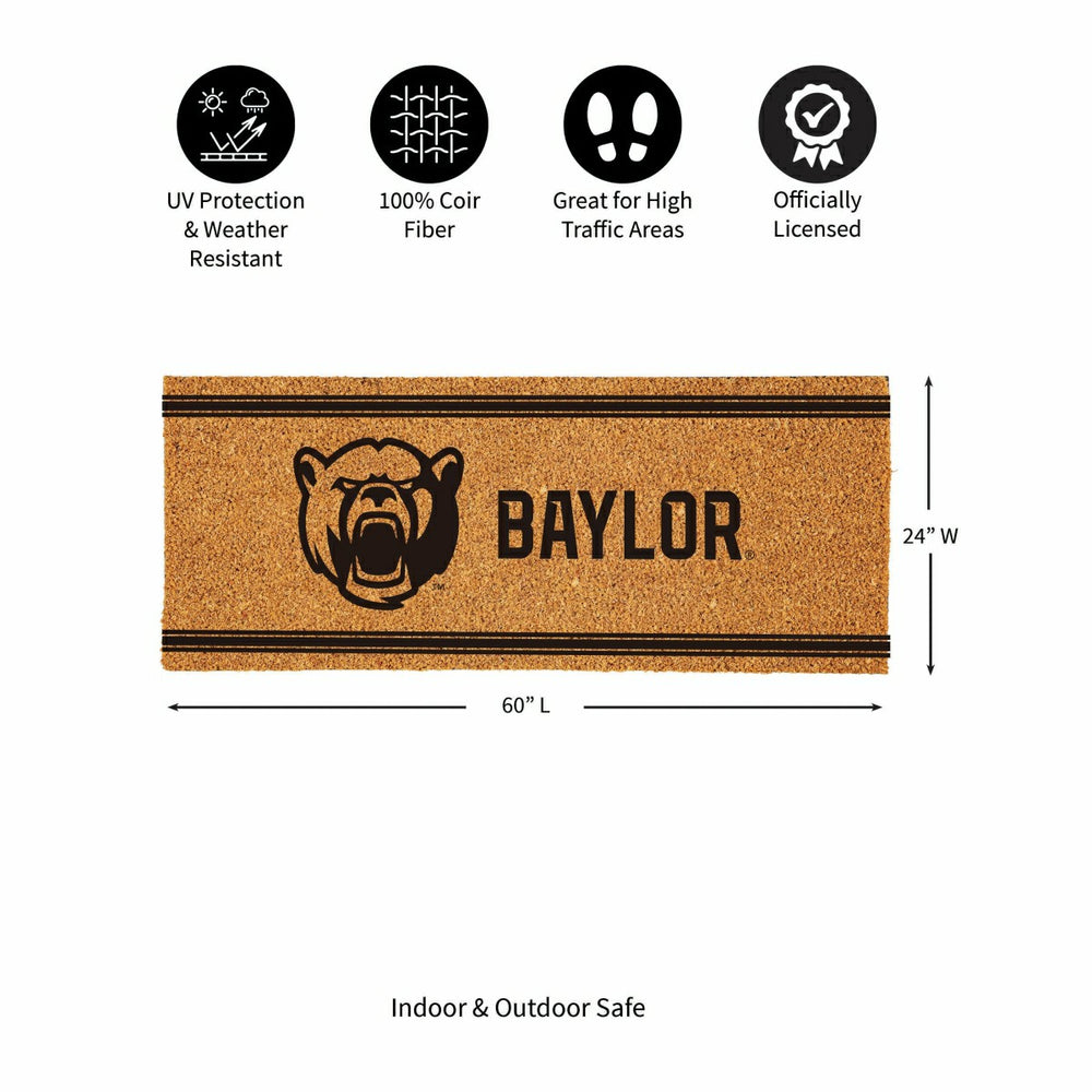 Baylor University Extra Large One Color Coir Mat, 60"x24" - Collegiate