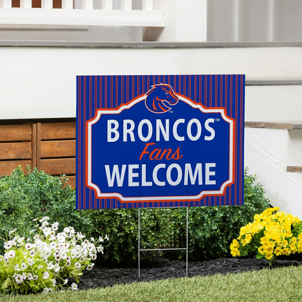Boise State University Coroplast Yard Sign, "Fans Welcome" - Collegiate Home