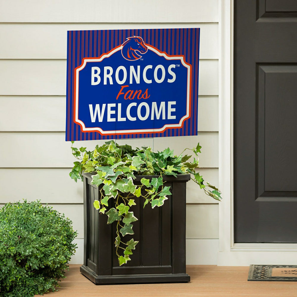 Boise State University Coroplast Yard Sign, "Fans Welcome" - Collegiate Home