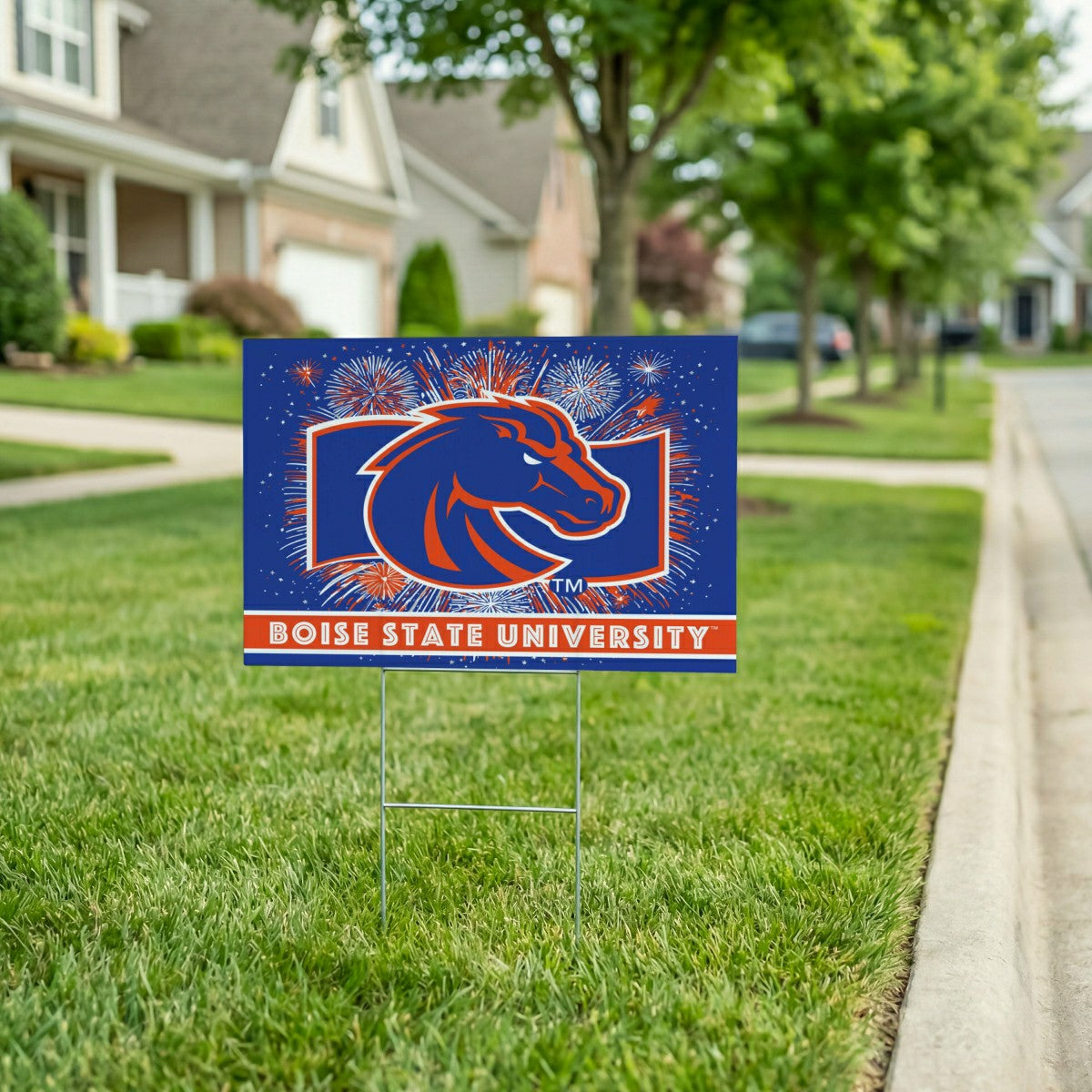 Boise State University Yard Sign, Patriotic - Collegiate Home