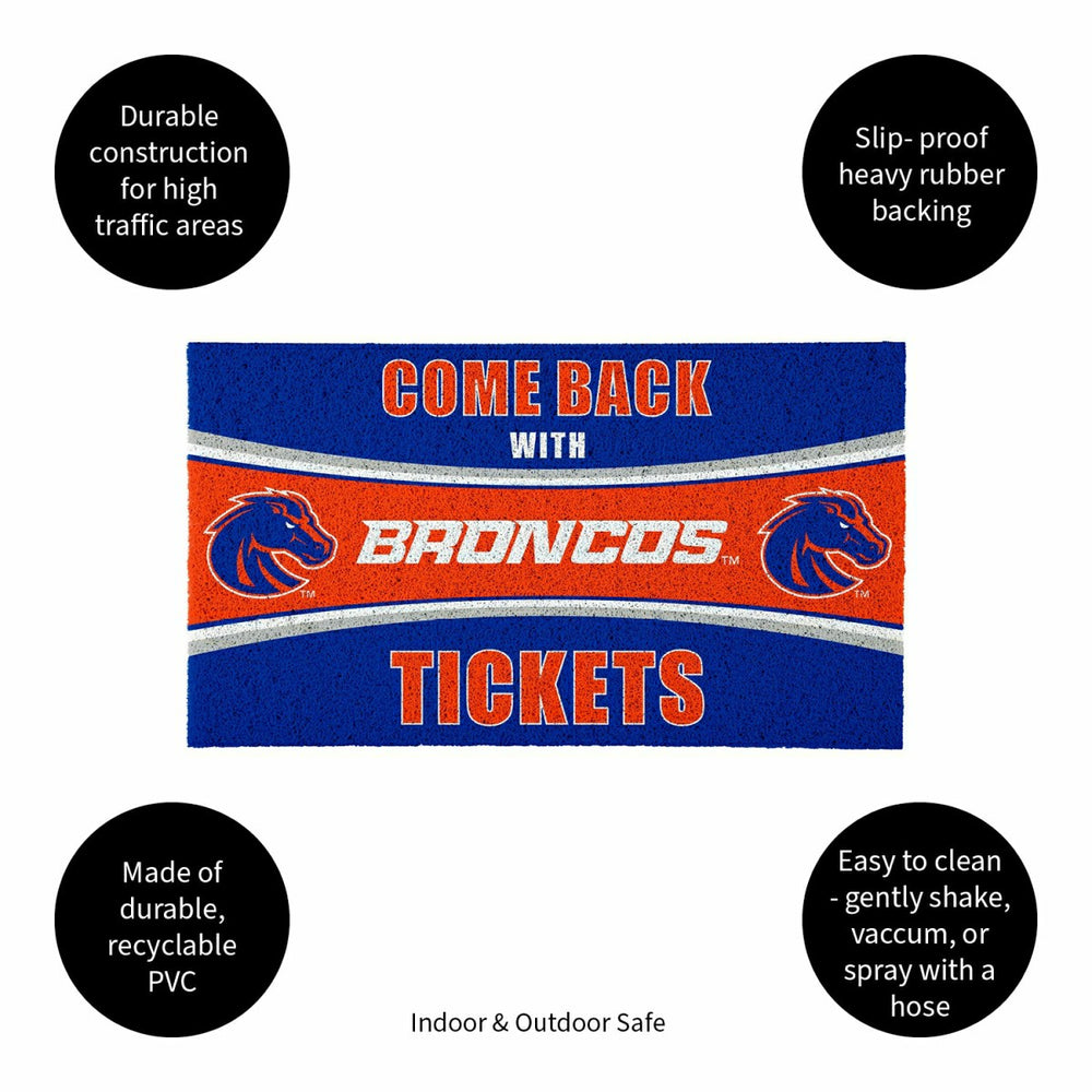 28" x 16" PVC Trapper Mat, Come Back with Tickets, Boise State Univers - Collegiate