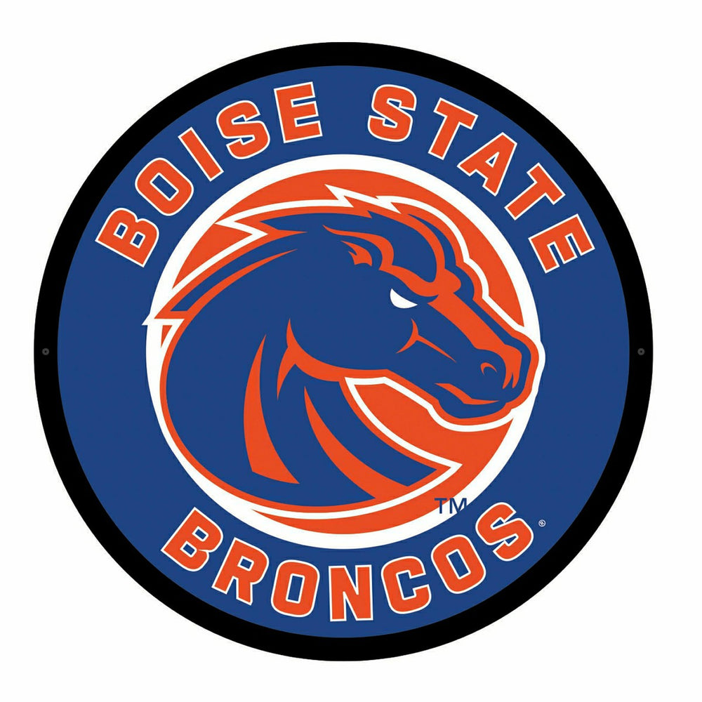 LED Wall Decor, Round, Boise State University - Collegiate Home