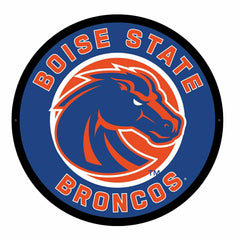 LED Wall Decor, Round, Boise State University - Collegiate Home