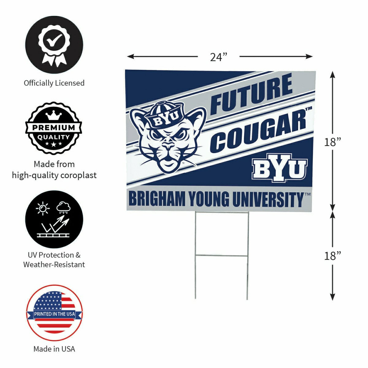 Brigham Young University Coroplast Yard Sign, Future Student - Collegiate Home