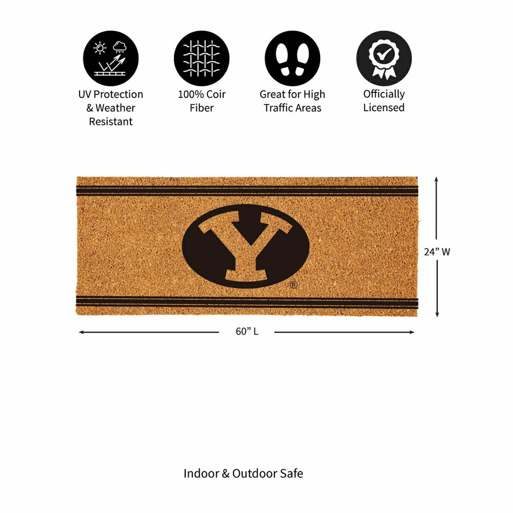 Brigham Young University Extra Large One Color Coir Mat, 60"x24" - Collegiate