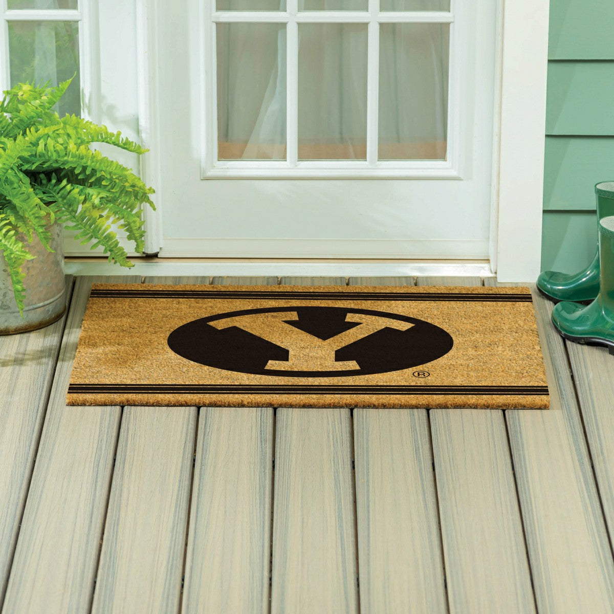 Brigham Young University Large One Color Coir Mat, 36"x24" - Collegiate