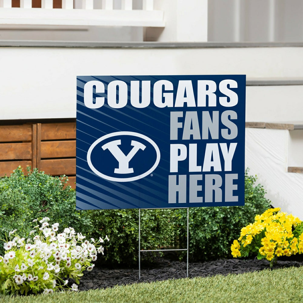 Brigham Young University Coroplast Yard Sign "Fans Play Here" - Collegiate Home