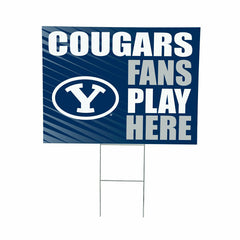 Brigham Young University Coroplast Yard Sign "Fans Play Here" - Collegiate Home