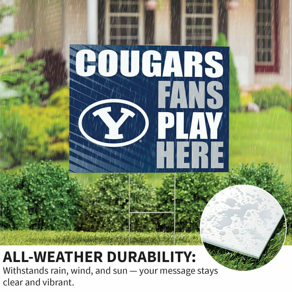 Brigham Young University Coroplast Yard Sign "Fans Play Here" - Collegiate Home