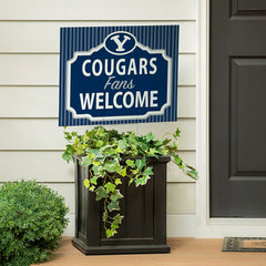 Brigham Young University Coroplast Yard Sign, "Fans Welcome" - Collegiate Home