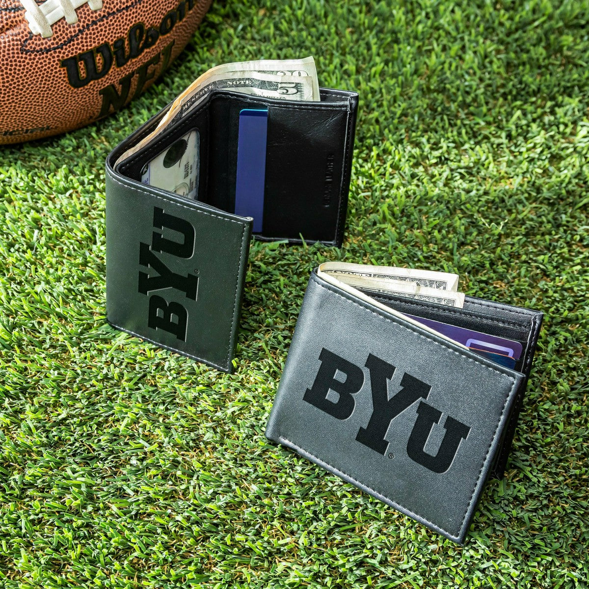 Brigham Young University, Bi-Fold and Tri-Fold Wallet Gift Set, Black - Collegiate Home