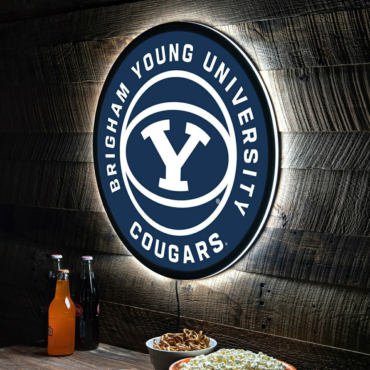 LED Wall Decor, Round, Brigham Young University - Collegiate Home