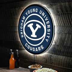 LED Wall Decor, Round, Brigham Young University - Collegiate Home