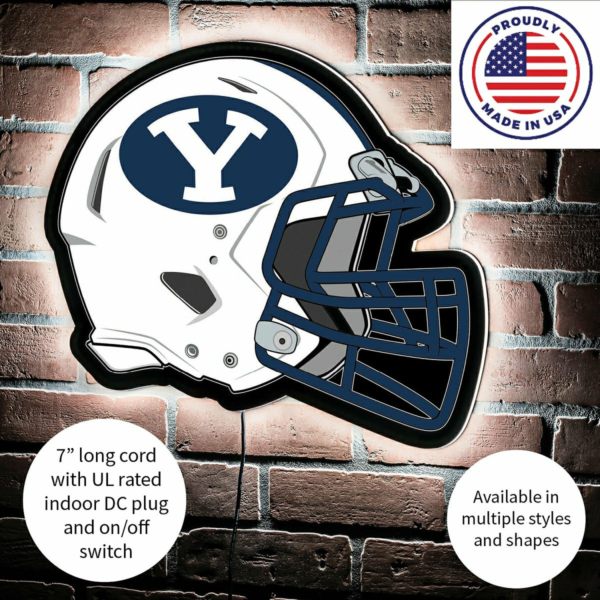 LED Wall Decor, Helmet, Brigham Young University - Collegiate Home